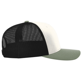 Richardson 112 Snapback Trucker Cap - Cream/Black/Loden