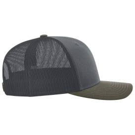 Richardson 112 Snapback Trucker Cap - Gunmetal/Gunmetal/Chocolate Chip