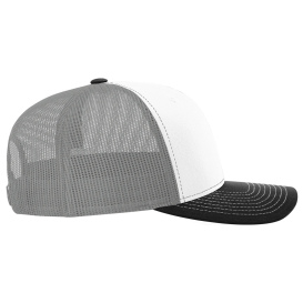 Richardson 112 Snapback Trucker Cap - White/Aluminum/Black