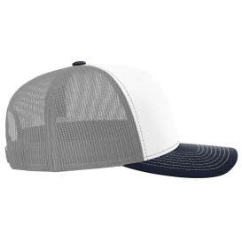 Richardson 112 Snapback Trucker Cap - White/Aluminum/Navy