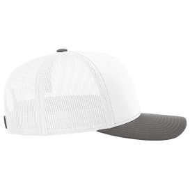 Richardson 112 Snapback Trucker Cap - White/White/Charcoal
