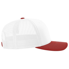 Richardson 112 Snapback Trucker Cap - White/White/Red