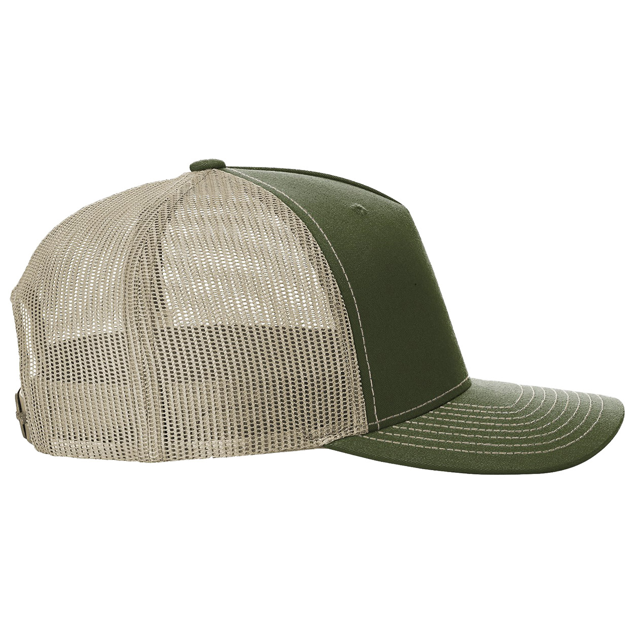Richardson 112FP Snapback Trucker Cap - Army Olive Green/Tan