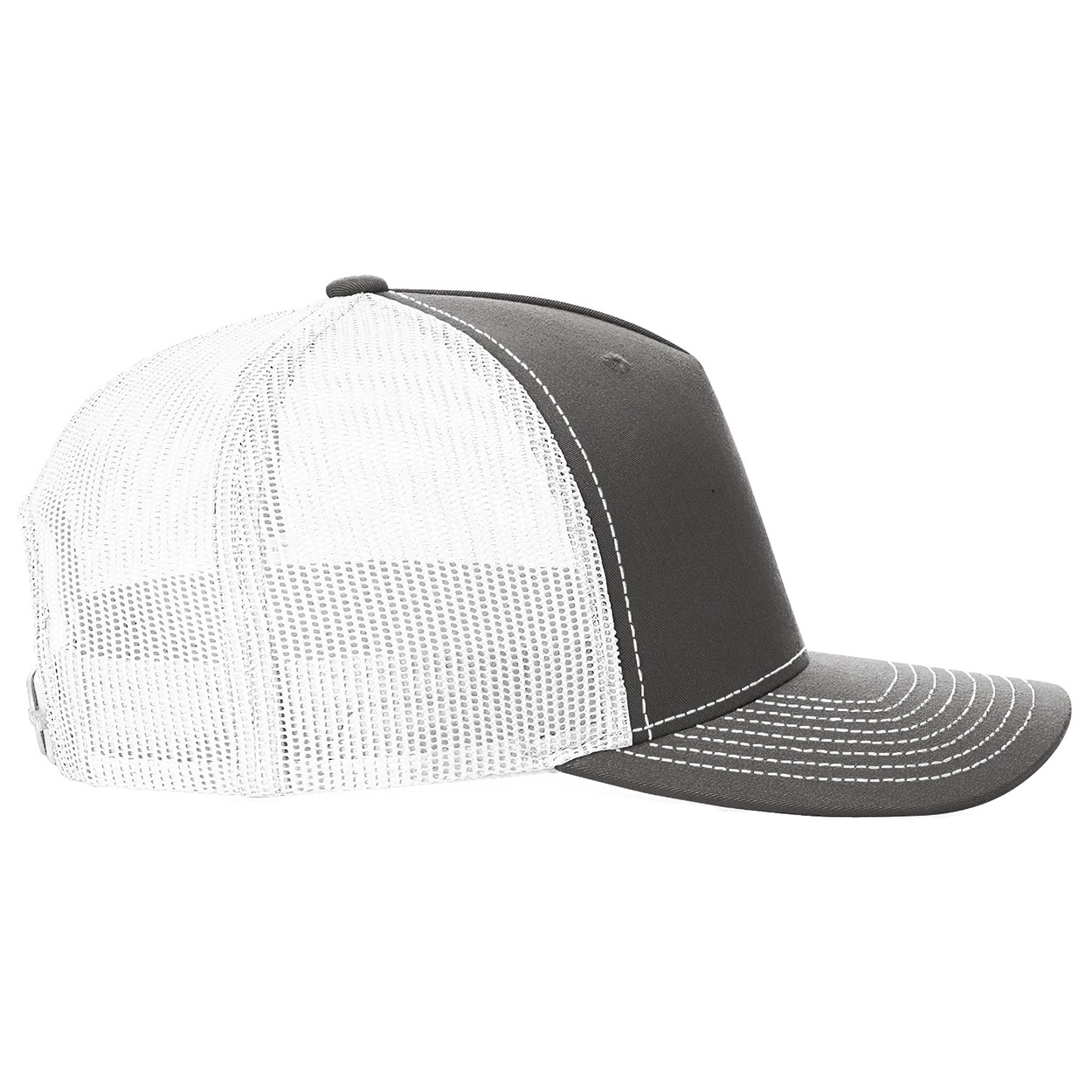 Richardson 112FP Snapback Trucker Cap - Charcoal/White