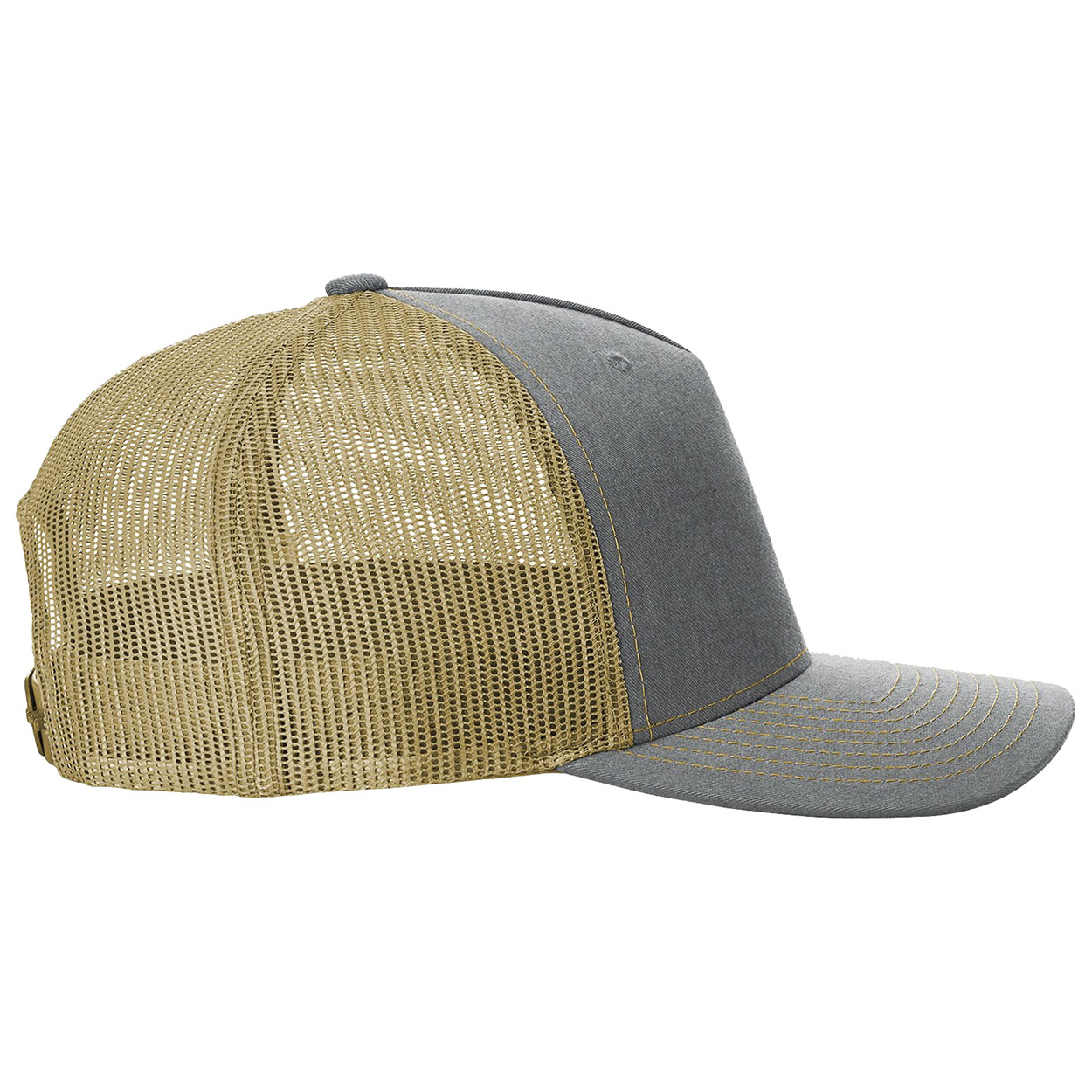 Richardson 112FP Five-Panel Trucker Cap - Heather Grey/Amber Gold