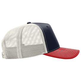Richardson 112FPC Five-Panel Champ Trucker Cap - Navy/Birch/Red