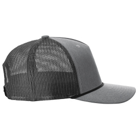 Richardson 112FPR Five Panel Trucker Rope Cap - Heather Grey/Black