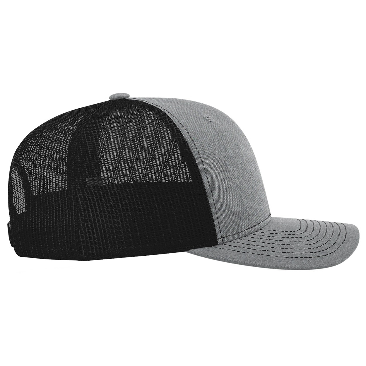 Richardson 112PL 112+ R-Flex Adjustable Trucker Cap - Heather Grey/Black