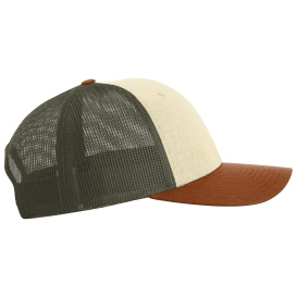 Richardson 115 Low Pro Trucker Cap - Cream/Loden/Dark Orange