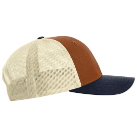 Richardson 115 Low Pro Trucker Cap - Dark Orange/Birch/Patriot Blue