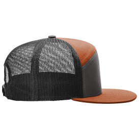 Richardson 168 Seven-Panel Trucker Cap - Charcoal/Burnt Orange/Black