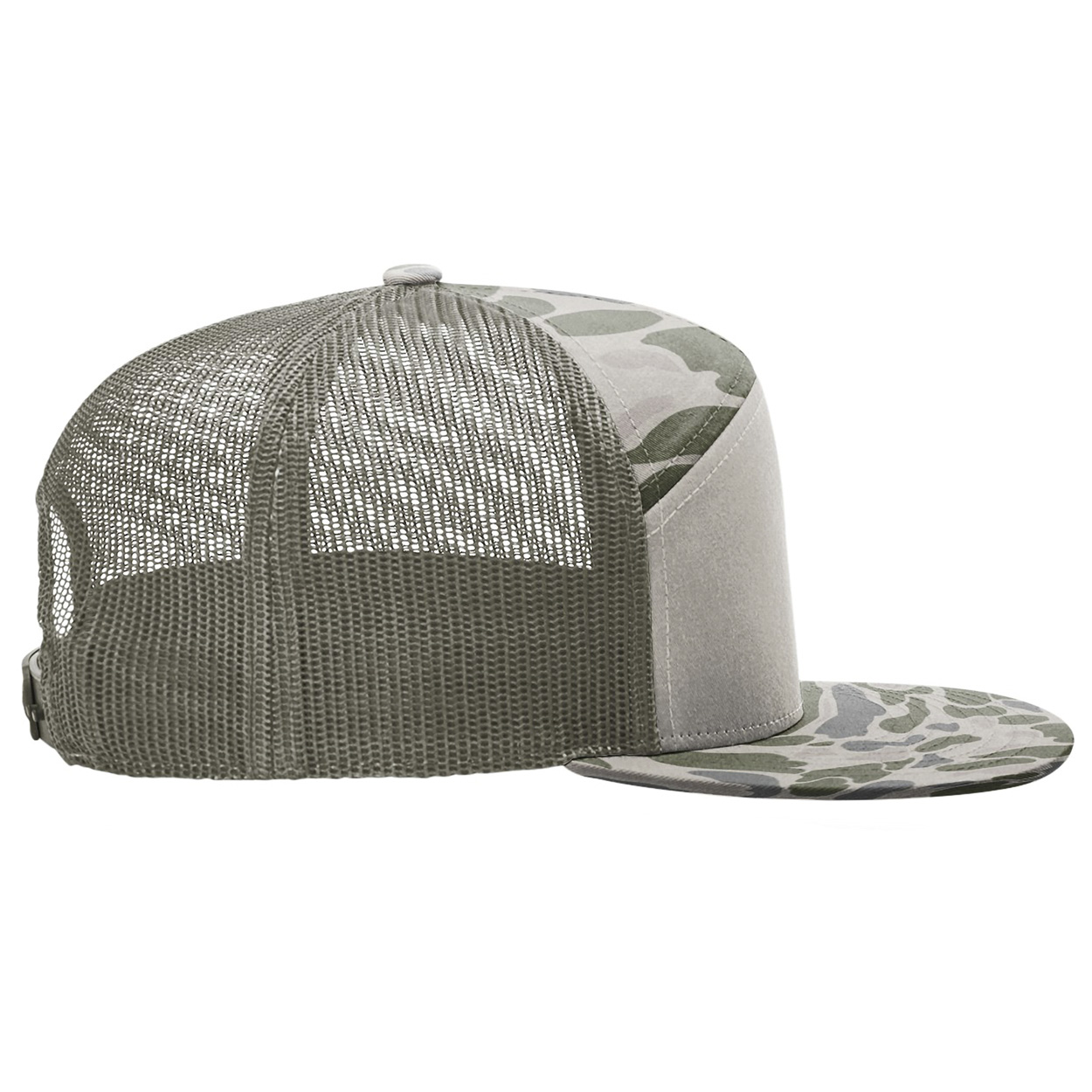 Richardson 168P Printed 7-Panel Trucker Cap - Marsh Duck Camo/Loden