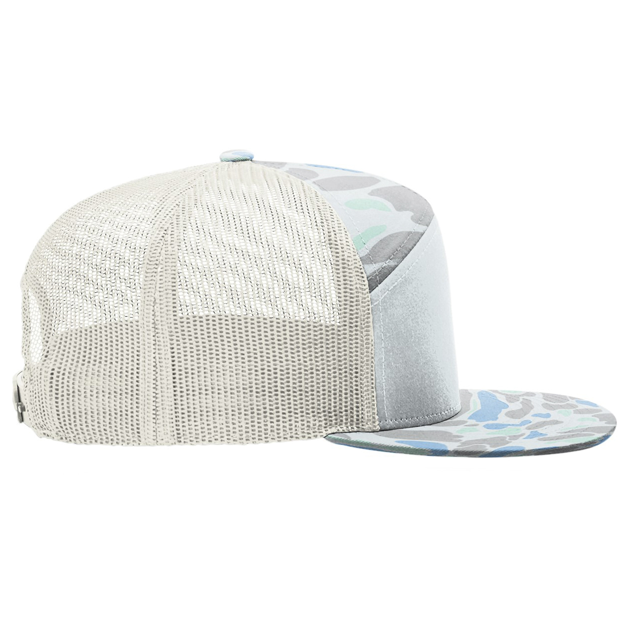 Richardson 168P Printed 7-Panel Trucker Cap - Saltwater Duck Camo/Ice Grey