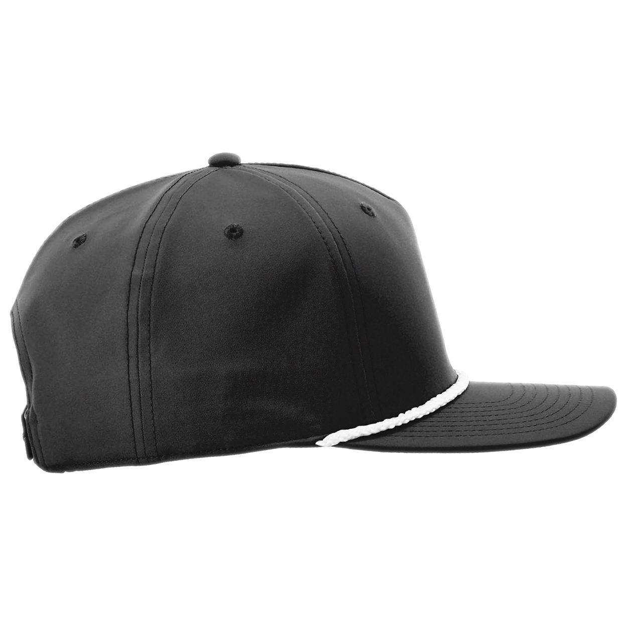 Richardson 258 Five Panel Classic Rope Cap - Black/White