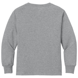 Jerzees 29BL Youth Dri-Power Active 50/50 Cotton/Poly Long Sleeve T-Shirt - Athletic Heather