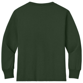 Jerzees 29BL Youth Dri-Power Active 50/50 Cotton/Poly Long Sleeve T-Shirt - Forest green