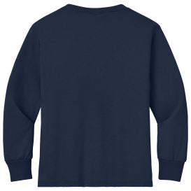 Jerzees 29BL Youth Dri-Power Active 50/50 Cotton/Poly Long Sleeve T-Shirt - J Navy