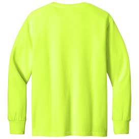 Jerzees 29BL Youth Dri-Power Active 50/50 Cotton/Poly Long Sleeve T-Shirt - Safety Green
