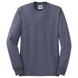 Jerzees 29LS Dri-Power 50/50 Cotton/Poly Long Sleeve T-Shirt - Vintage Heather Navy