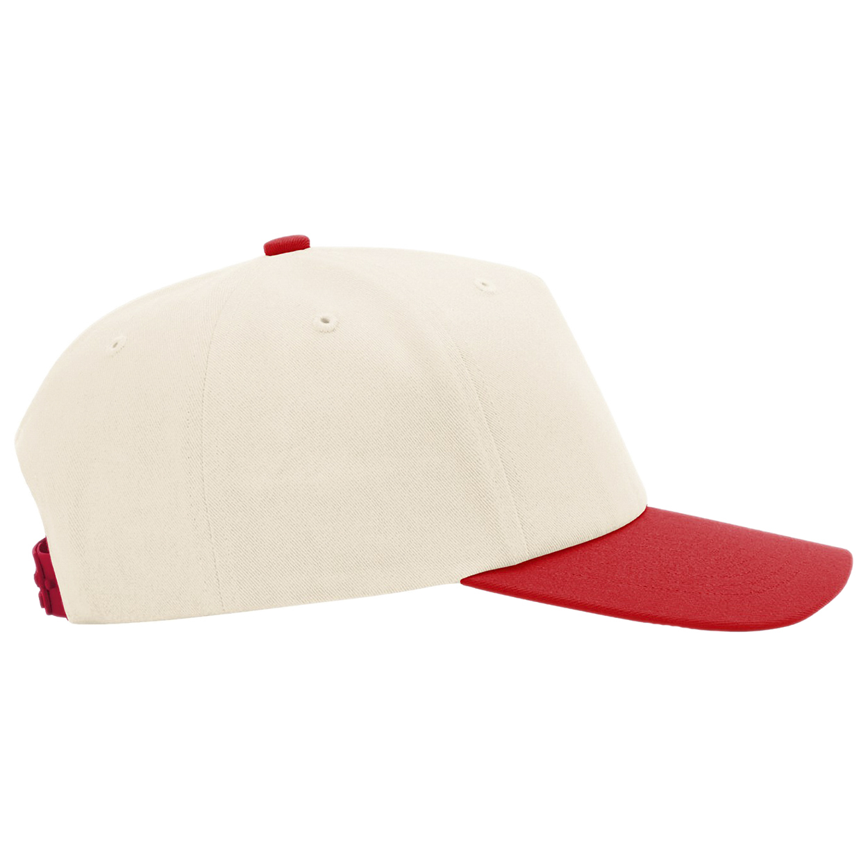 Richardson 356 Five Panel Relaxed Gramps Cap - Cream/Cream/Red