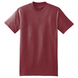 Hanes 5180 Beefy-T 100% Cotton T-Shirt - Heather Red