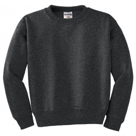 Jerzees 562B Youth NuBlend Crewneck Sweatshirt - Black Heather