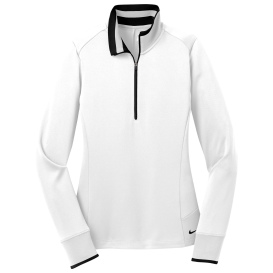 Nike 578674 Ladies Dri-FIT 1/2-Zip Cover-Up - White/Black