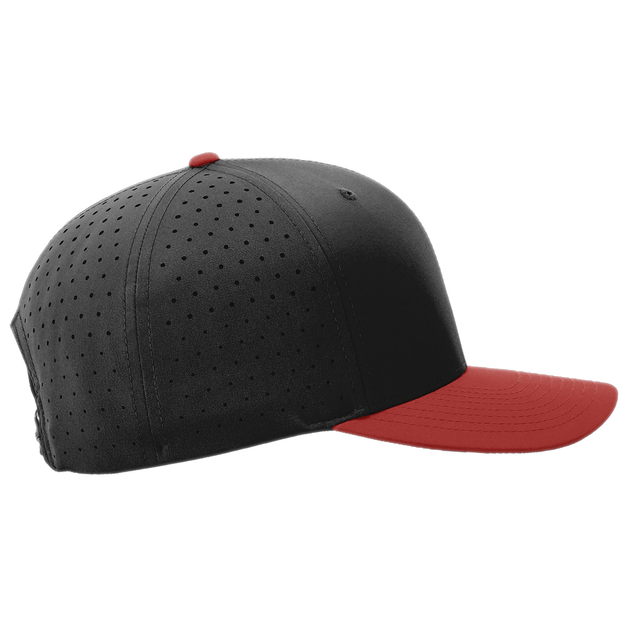 Richardson 632 Laser Perf R-Flex Snapback Cap - Black/Black/Red