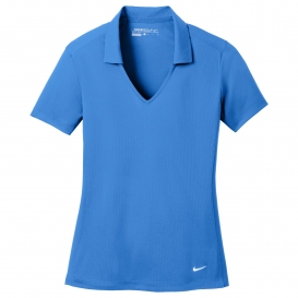 Nike 637165 Ladies Dri-FIT Vertical Mesh Polo - Brisk Blue
