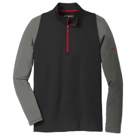Nike 779795 Dri-FIT Stretch 1/2-Zip Cover-Up - Black/Dark Grey/Gym Red