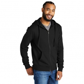 Allmade AL4002 Unisex Organic French Terry Full-Zip Hoodie - Deep Black