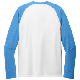 Allmade AL6009 Unisex Tri-Blend Long Sleeve Colorblock Raglan - Azure Blue/Bright White