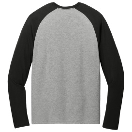 Allmade AL6009 Unisex Tri-Blend Long Sleeve Colorblock Raglan - Deep Black/Aluminum Grey