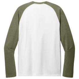 Allmade AL6009 Unisex Tri-Blend Long Sleeve Colorblock Raglan - Olive You Green/Bright White