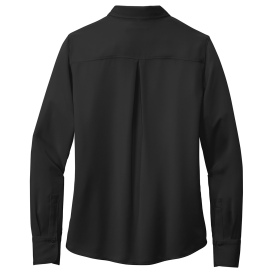 Brooks Brothers BB18007 Women\'s Full-Button Satin Blouse - Deep Black