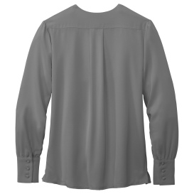 Brooks Brothers BB18009 Women\'s Open-Neck Satin Blouse - Shadow Grey
