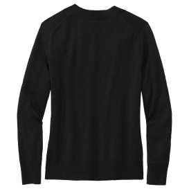 Brooks Brothers BB18401 Women\'s Cotton Stretch V-Neck Sweater - Deep Black