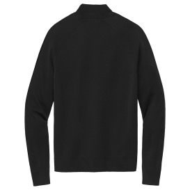 Brooks Brothers BB18402 Cotton Stretch 1/4-Zip Sweater - Deep Black
