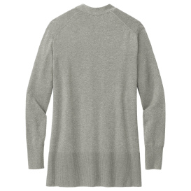 Brooks Brothers BB18403 Women's Cotton Stretch Long Cardigan Sweater - Light Shadow Grey Heather