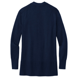Brooks Brothers BB18403 Women's Cotton Stretch Long Cardigan Sweater - Navy Blazer