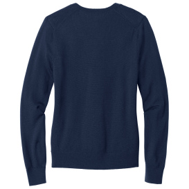 Brooks Brothers BB18411 Women's Washable Merino V-Neck Sweater - Navy Blazer