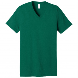 Bella + Canvas BC3005CVC Unisex Heather CVC V-Neck Tee - Heather Grass Green
