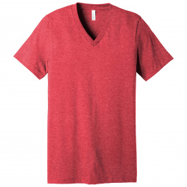 Bella + Canvas BC3005CVC Unisex Heather CVC V-Neck Tee - Heather Red