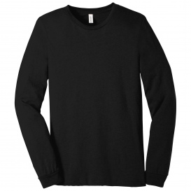 Bella + Canvas BC3513 Unisex Triblend Long Sleeve Tee - Solid Black Triblend