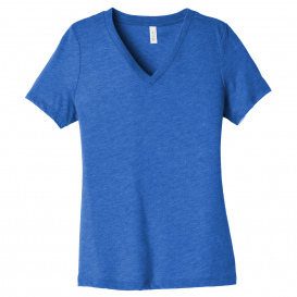 Bella + Canvas BC6415 Women\'s Relaxed Triblend V-Neck Tee - True Royal Triblend