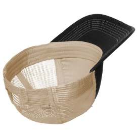 Port Authority C600 Distressed Mesh Back Cap - Black/Khaki