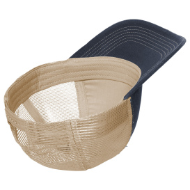 Port Authority C600 Distressed Mesh Back Cap - River Blue Navy/Khaki