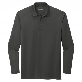 CornerStone CS418LS Select Lightweight Snag-Proof Long Sleeve Polo - Charcoal