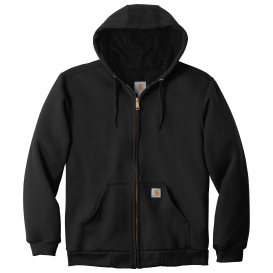 Carhartt 100632 Rain Defender Rutland Thermal-Lined Hooded Zip-Front Sweatshirt - Black