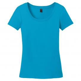 District DM106L Women's Perfect Weight Scoop Neck Tee - Bright Turquoise